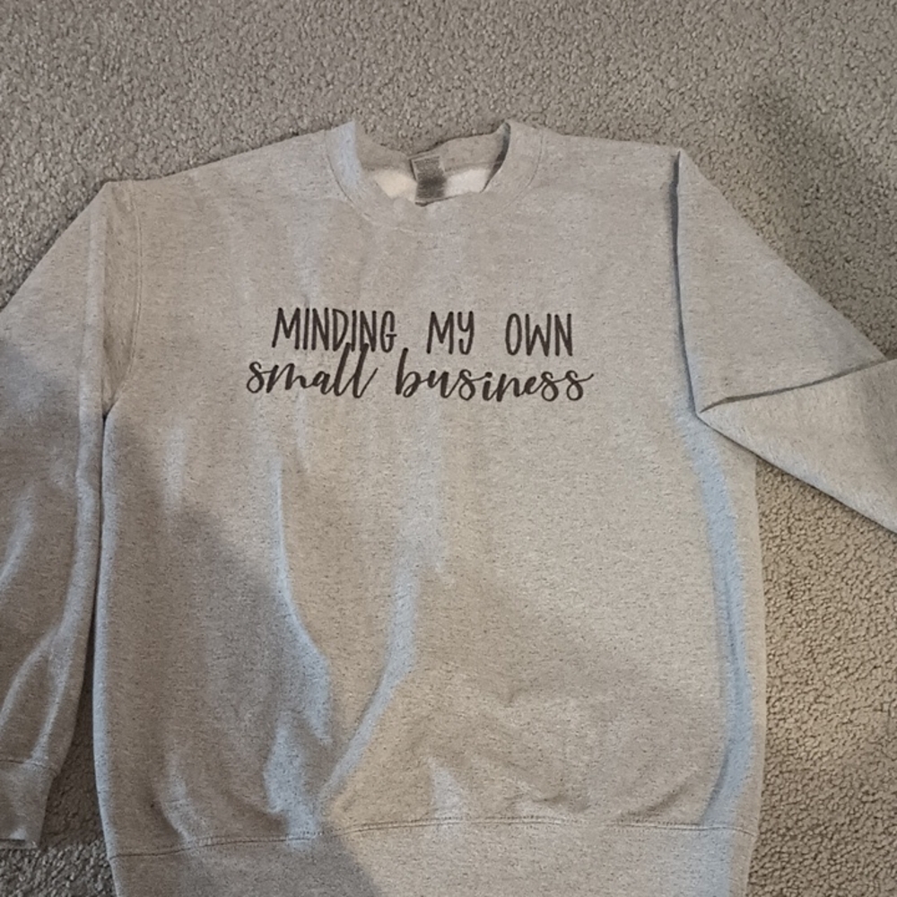 Boutique small business gray Crewneck Sweater